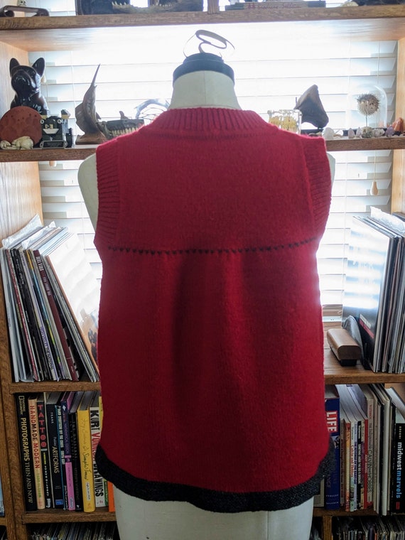 Vintage red knit sleeveless sweater - S/M - image 8