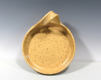 Ceramic Brie Baker, Dip Bowl, Appetizer Dish, Earthy Aesthetic, Speckled Yellow