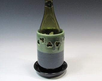 Ceramic Wine Chiller - Bottle Cooler - Tabletop Wine Holder - Flower Vase - Utensil Holder
