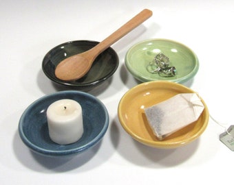 Ring Dishes - Spoon Rests - Teabag Holder - Set of Small Trinket Dishes