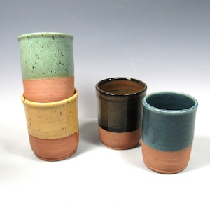 Set of 4 multicolor tumblers, whiskey shot glasses