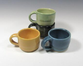 Set of Four espresso cups - small coffee mugs - set of coffee cups - housewarming wedding gift