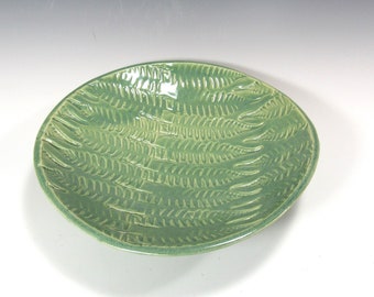 Fruit bowl with pedestal foot, textured pedestal bowl, centerpiece, green textured bowl