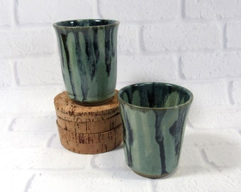 Set of Two Tumblers, Wine or Whiskey Cups, Juice Cups, Tea or Coffee Cups