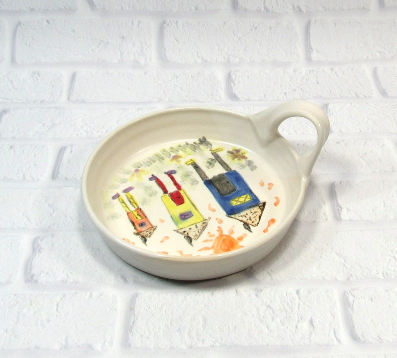 appetizer dish Brie Baker handmade pottery dip bowl cheese plate