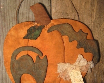 Primitive Digital Pattern EPATTERN Folk Art Primitive Halloween Pumpkin Door Greeter Wall Hanging Bowl Fillers Ornies Tucks Ornament