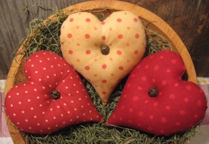 Motif numérique primitif EPATTERN Art populaire primitif Saint-Valentin Lollipop Hearts Tucks Ornies Bowl Fillers Motif primitif image 2