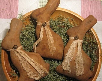 EPATTERN -- Primitive Chocolate Bunny Tucks Bowl Fillers Ornies