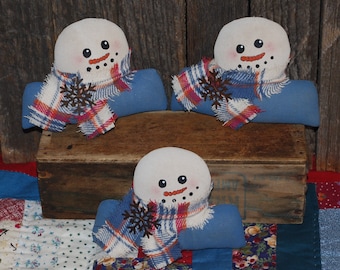 Primitive Digital Pattern EPATTERN Folk Art Primitive Snowman Tucks Ornies Bowl Fillers