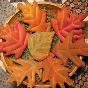 Primitief herfstbladpatroon; Folk Art Tucks Ornies Bowl Fillers (digitale download)