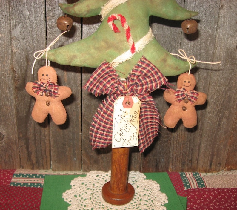 Primitive Digital Pattern EPATTERN Folk Art Primitive Christmas Tree Make Do Gingerbread Tuck Ornament Ornies Bowl Filler Pattern image 2
