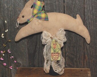 Primitive Easter Pattern Folk Art Jumping Bunny Make-Do (Digital Download)