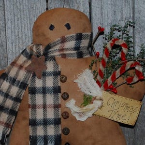 Primitive Gingerbread Man Wall Hanging PATTERN Folk Art Christmas Door Greeter (Digital Download)