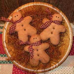 Primitive Digital Pattern EPATTERN Folk Art Primitive Gingerbread Men Ornies Bowl Fillers TWO STYLES image 2