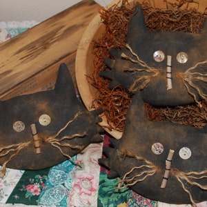 Primitive Digital Pattern EPATTERN Folk Art Primitive Halloween Black Cat Head Pillow Tucks Bowl Fillers Ornies Ornament