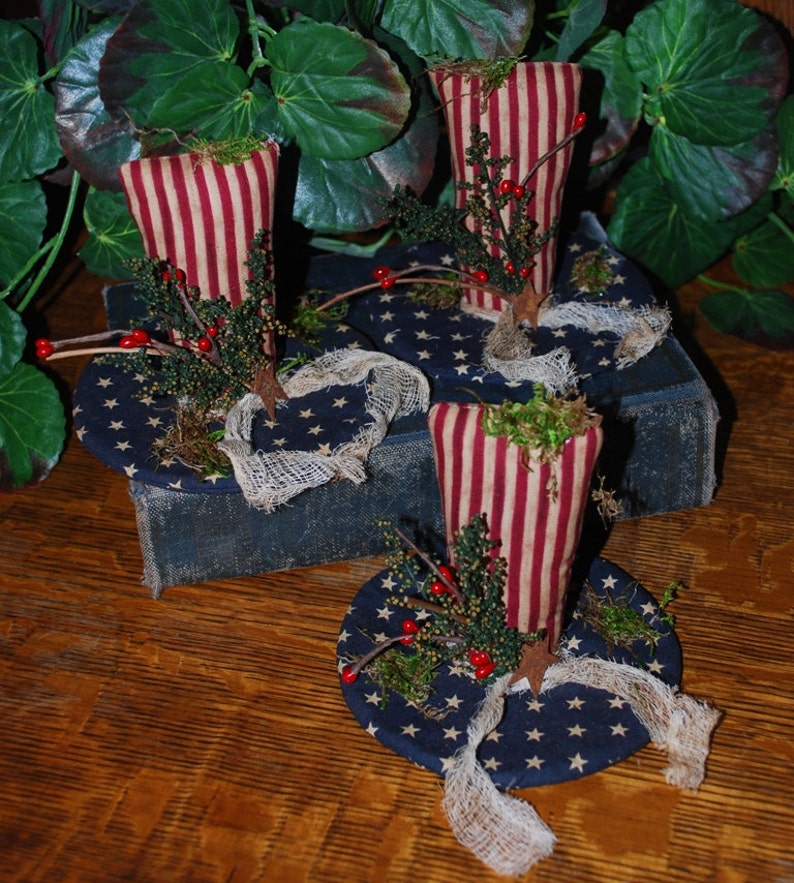 Primitive Digital Pattern EPATTERN Folk Art Primitive Uncle Sam Hat Tucks Bowl Fillers image 3