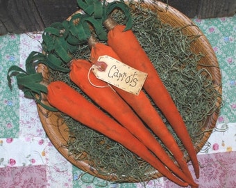 Primitive Digital Pattern EPATTERN Folk Art Primitive Spring Carrots Tucks Ornies Bowl Fillers