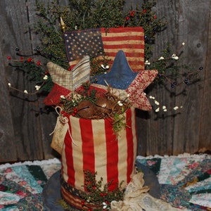 Primitive Digital Pattern EPATTERN Folk Art Primitive Uncle Sam Hat Table Sitter image 2