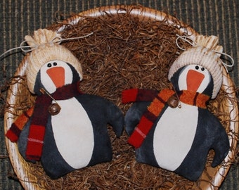 Primitive Digital Pattern EPATTERN Folk Art Primitive Winter Penguin Bowl Fillers Ornies