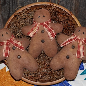 Primitive Digital Pattern EPATTERN Folk Art Primitive Gingerbread Men Ornies Bowl Fillers TWO STYLES