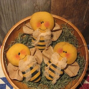 Primitive Digital Pattern EPATTERN Primitive Bumblebee Tucks Ornies Bowl Fillers Folk Art