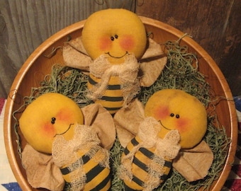 Primitive Bumblebee Tucks PATTERN Folk Art Bowl Fillers (Digital Download)