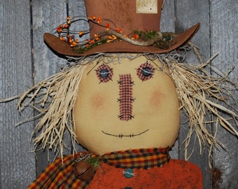 Primitive Digital Pattern EPATTERN Folk Art Primitive Scarecrow Door Greeter Halloween Wall Hanging