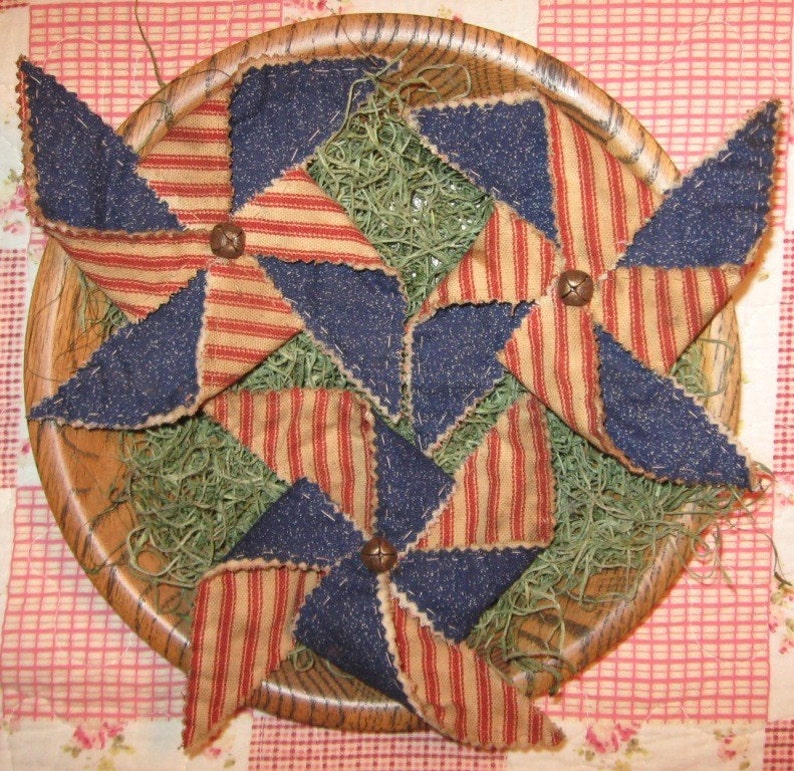 Primitive Digital Pattern EPATTERN Folk Art Primitive Sunflowers and Pinwheel Gathering Ornament Ornies Bowl Fillers Pillow Tucks image 2