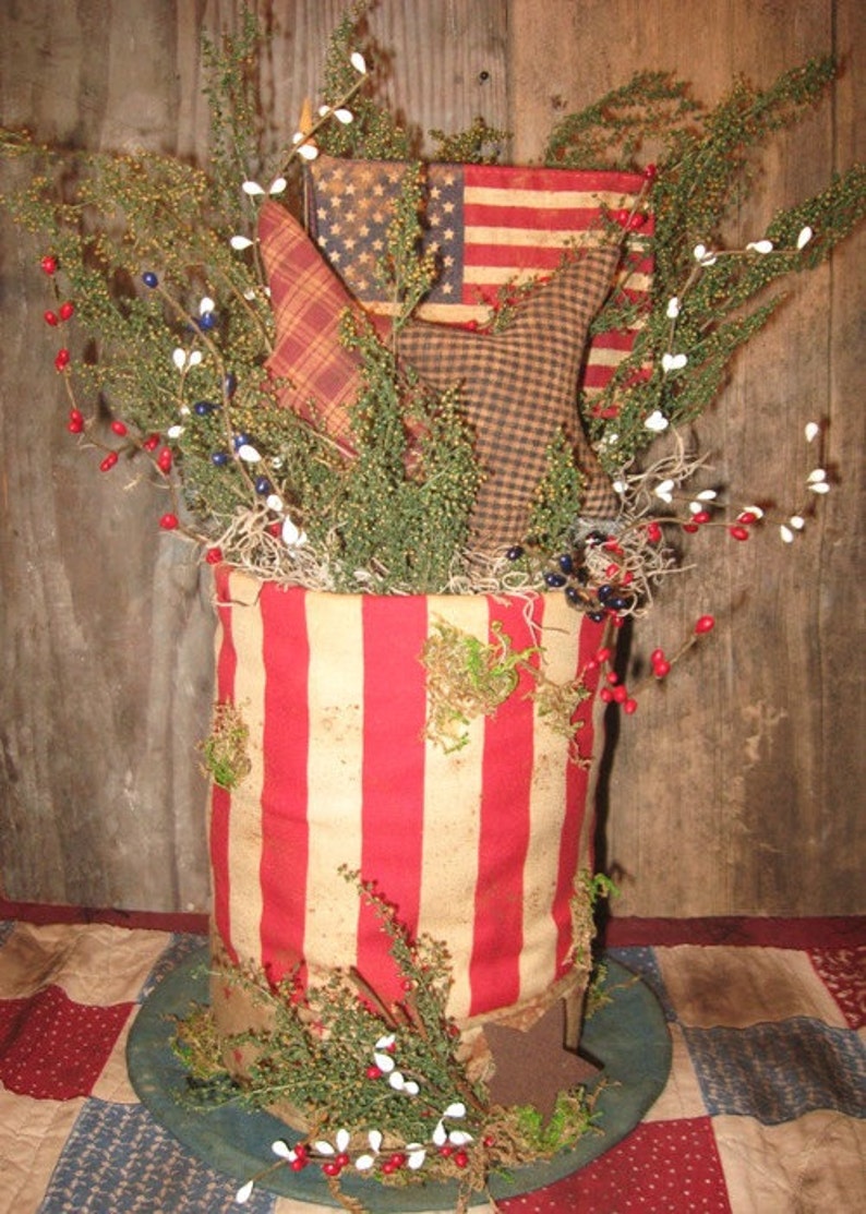 Primitive Digital Pattern EPATTERN Folk Art Primitive Uncle Sam Hat Table Sitter image 3