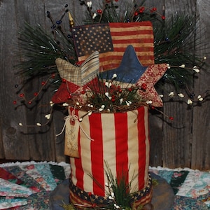 Primitive Digital Pattern EPATTERN Folk Art Primitive Uncle Sam Hat Table Sitter image 1