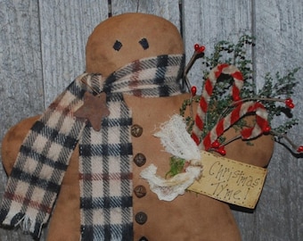 Primitive Gingerbread Man Wall Hanging PATTERN Folk Art Christmas Door Greeter (Digital Download)