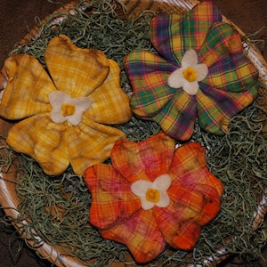 Primitive Digital Pattern EPATTERN Folk Art Primitive Spring Pansy Tucks Ornies Bowl Fillers