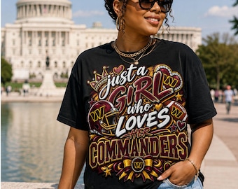 Just a Girl who loves her Commanders Canva Pro PNG