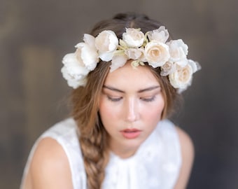 Corona nuziale floreale in seta Meadowsweet n. 2435