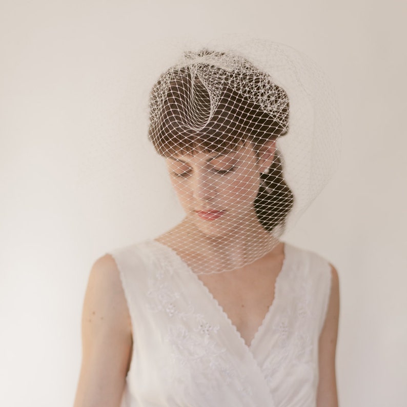 Bridal Birdcage Veil French Net Blusher Veil 819 Etsy