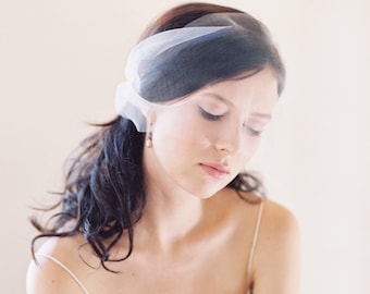 Wedding veil, birdcage blusher veil, bandeau bridal veil - Silhouette Style 1998