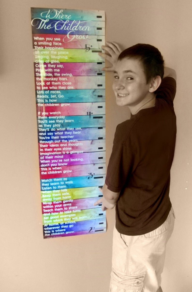Personalized GROWTH CHART with poem and YOUR picture Giclee Etsy