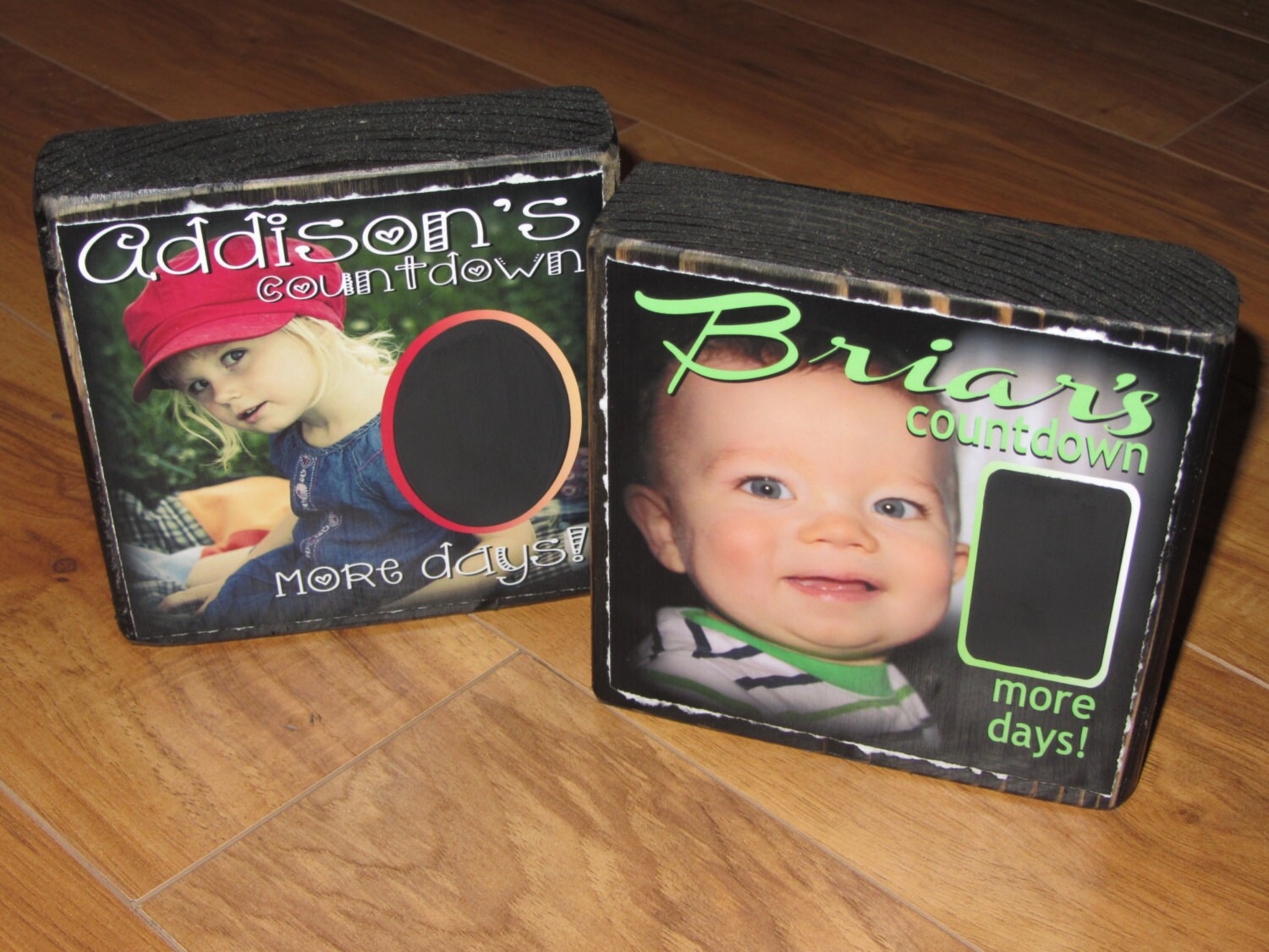 Custom PHOTO Countdown blocks large size Chalkboard Photo Etsy