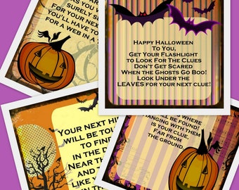 PRINTABLE Halloween Scavenger Hunt-  11 riddles and instructions for YoUNGER CHILDREN- Halloween Party GAME