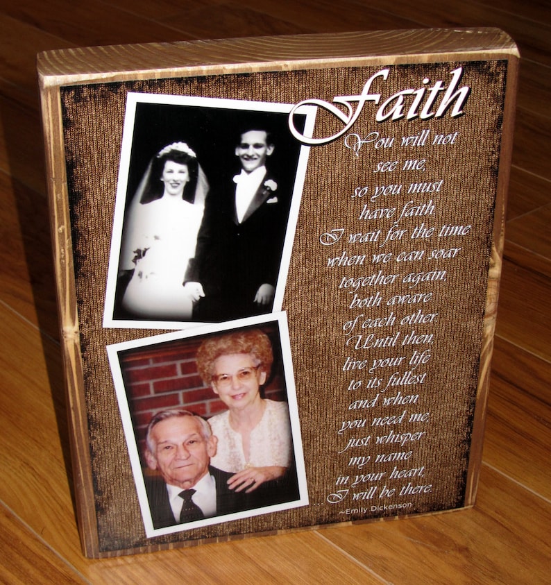 XL Personalized Photo Blocks Custom made to order with poem quote or scripture Remembrance block