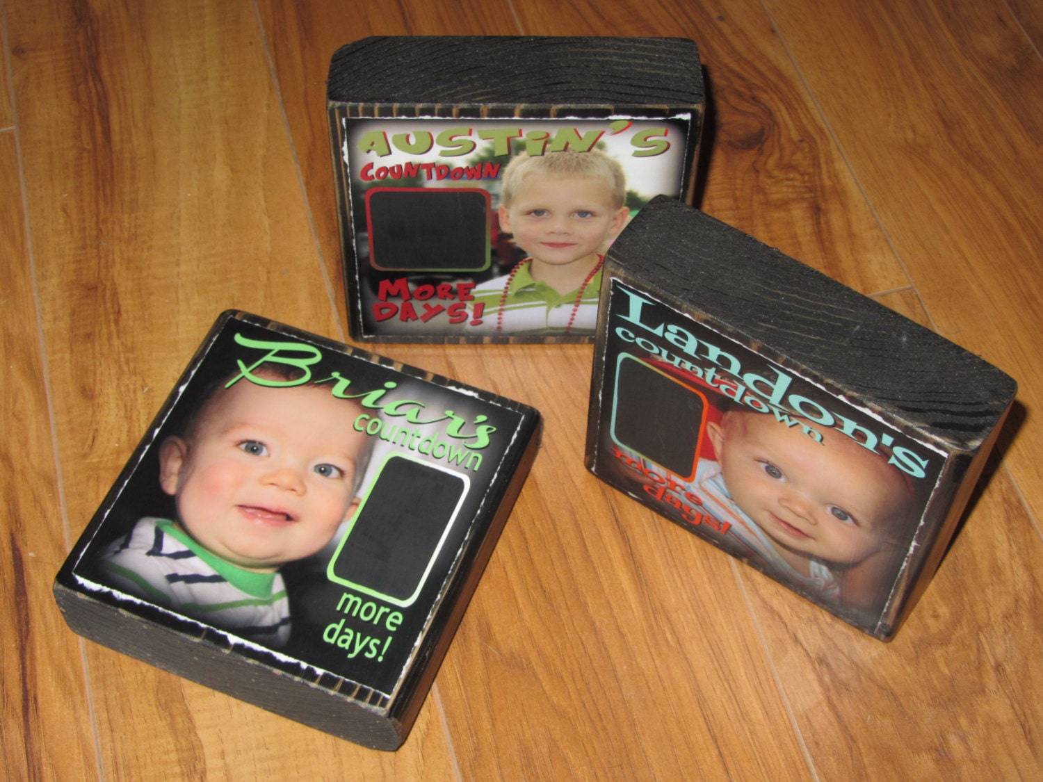 Custom PHOTO Countdown blocks large size Chalkboard Photo Etsy