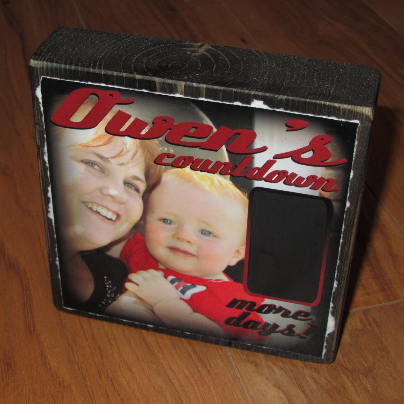 Custom PHOTO Countdown blocks large size Chalkboard Photo Etsy