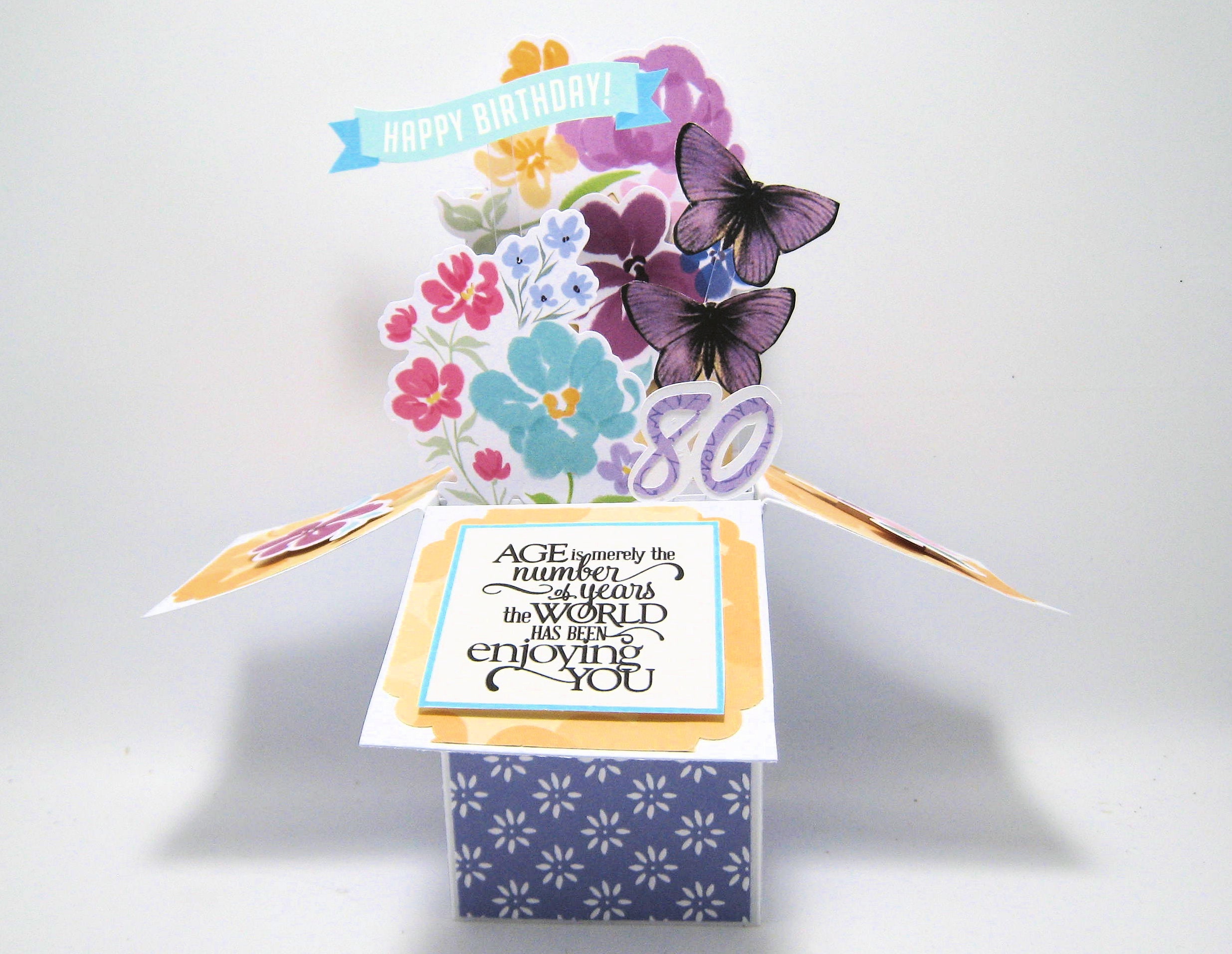 80th Birthday Pop Up Card | Etsy