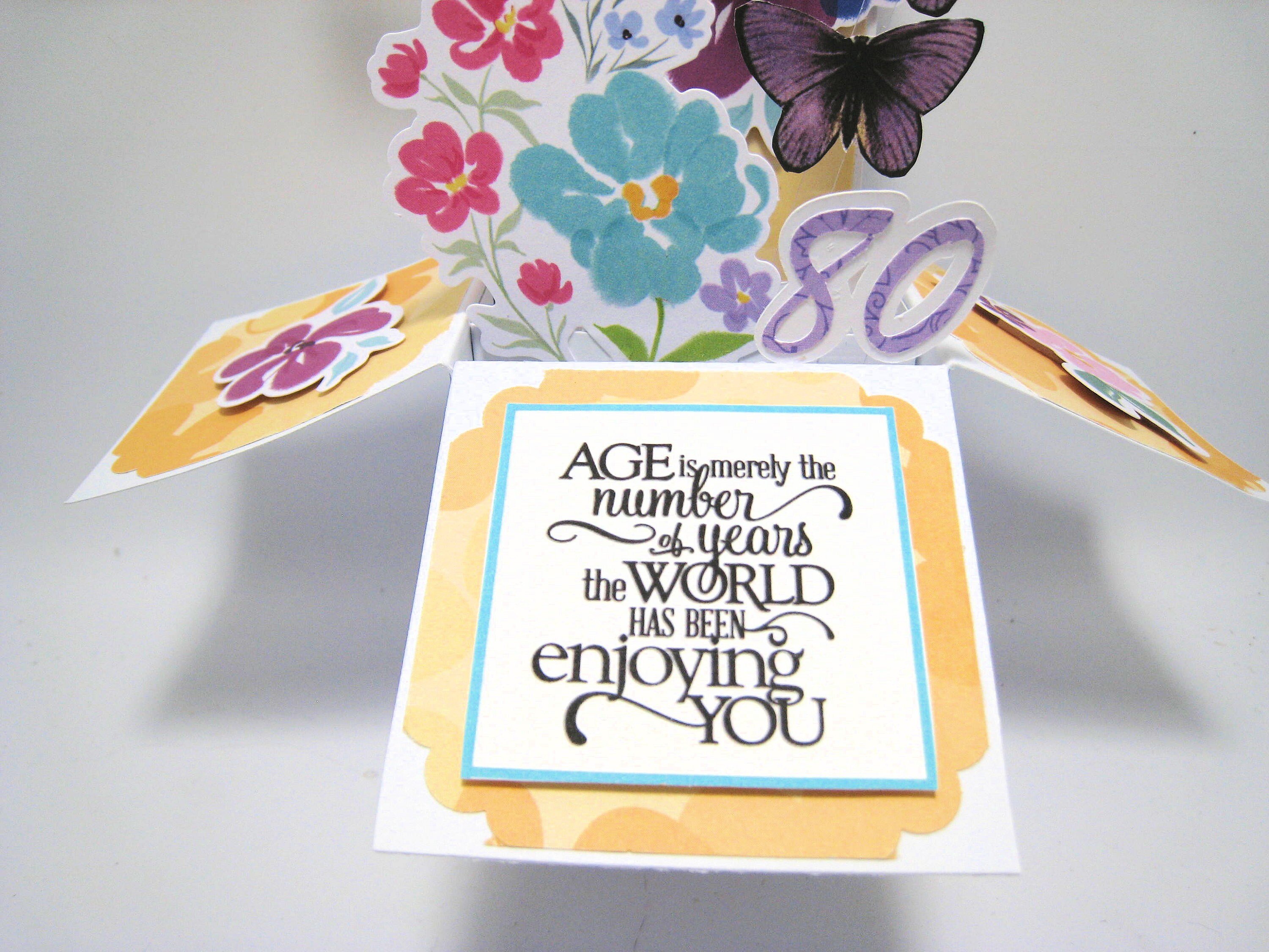 80th Birthday Pop Up Card | Etsy