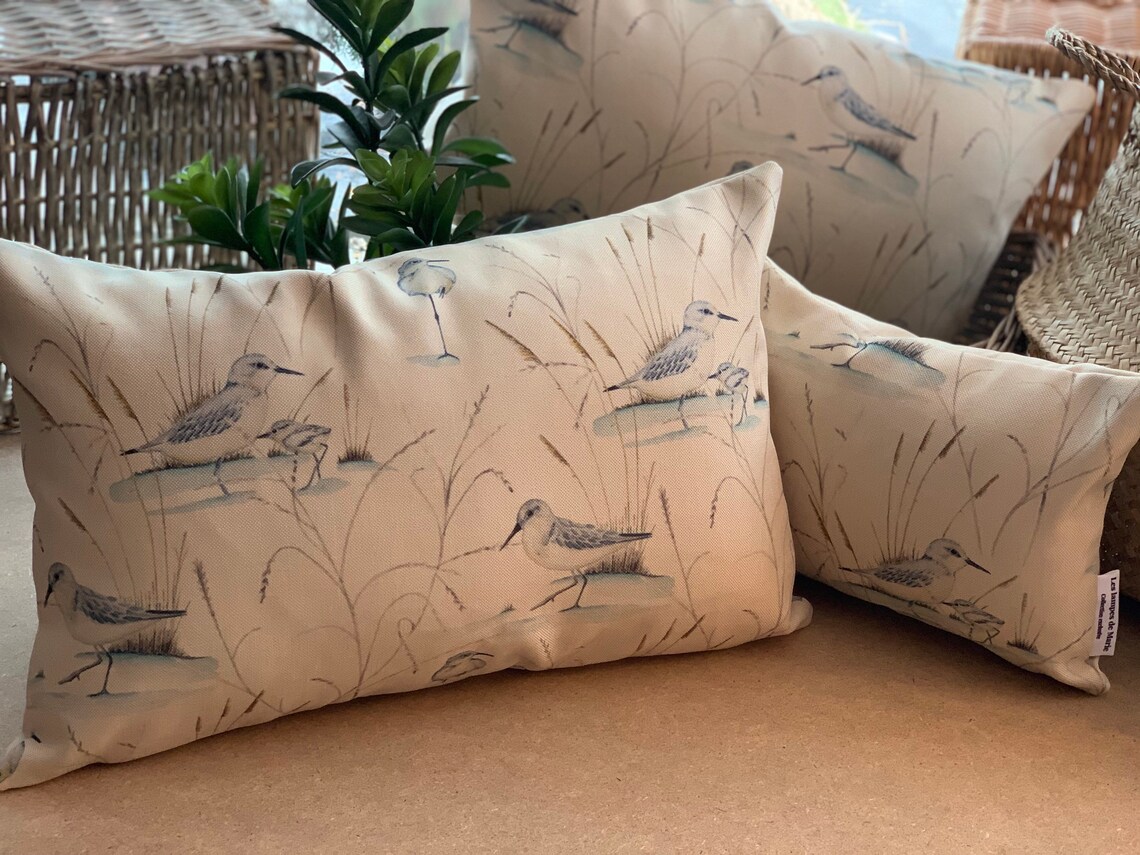 Seaside Cushion Bird Cushion Seabird Cushion Ocean Cushion Etsy
