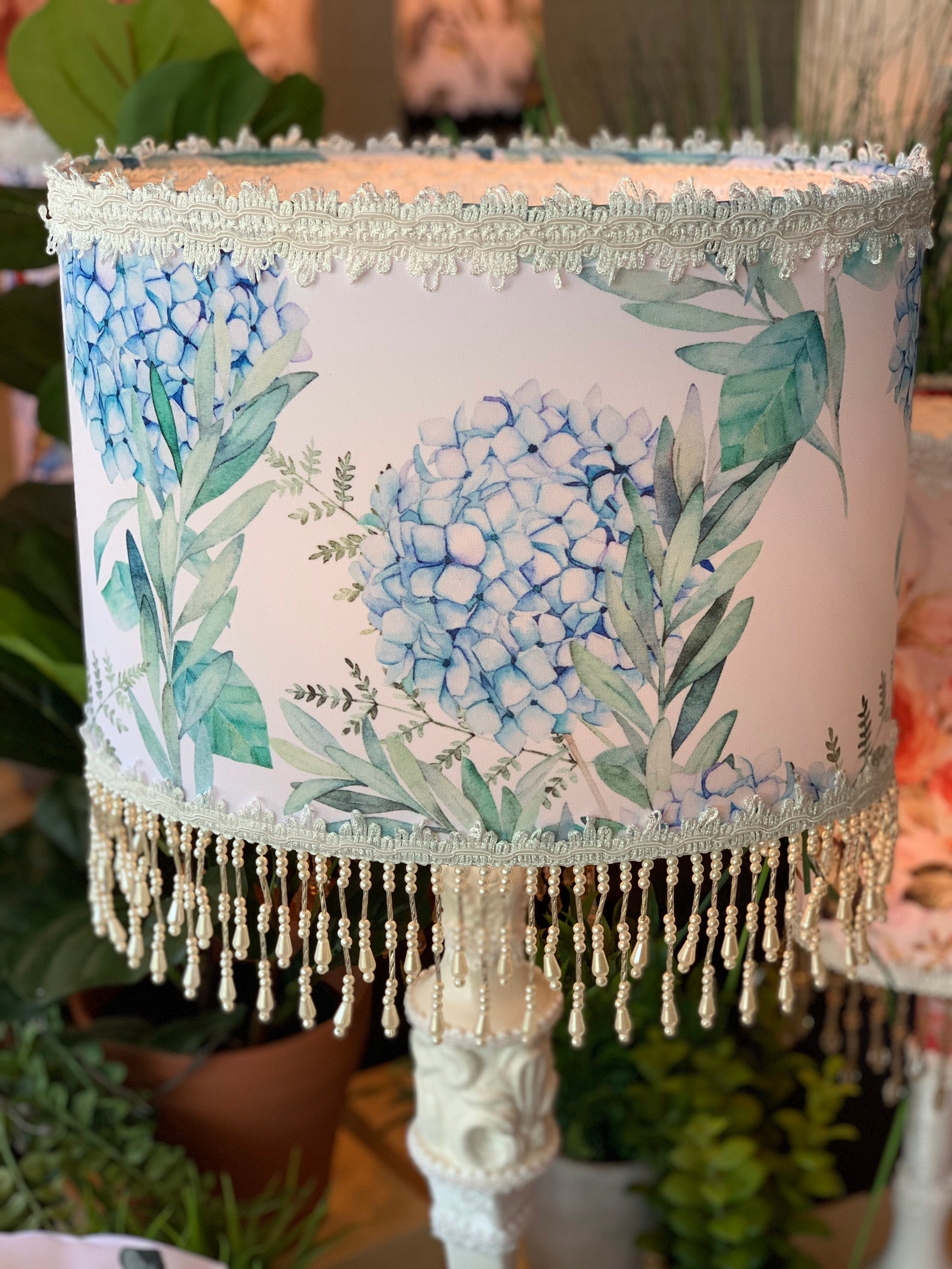 Hydrangea lamp hydrangea lampshade hydrangea lighting flower Etsy