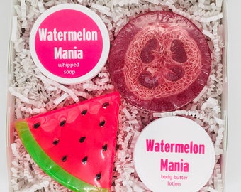 Watermelon Mania Gift Set/Gift for her/MOTHERS DAY GIFT/Spa set/Summertime Spa set/Gift for Mom/Thank you/Teacher Appreciation Gift