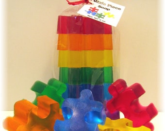 Puzzle Piece Soap- Kindergarten Gift-Autism Awareness-Teacher Appreciation -Summer Fun -Rainbow Puzzle
