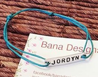 Name Bracelet, Personalized, Couples Bracelets, Girl Bracelet, Boy Bracelet, Engraved Bracelet, Monogram, Aluminum, Gift for Girl