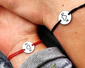 Couple Bracelet, Initial Bracelet, Engraved Bracelet, Monogram, Disc Bracelet, Personalized Bracelet, Charm Bracelet, Gift, 1 Bracelet